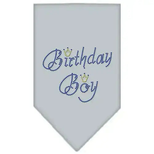 Birthday-Boy-Rhinestone-Bandana-Grey-Small-GreatEagleInc-318582950