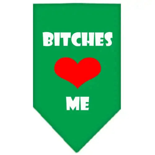 Bitches-Love-Me-Screen-Print-Bandana-Emerald-Green-Large-GreatEagleInc-319216836