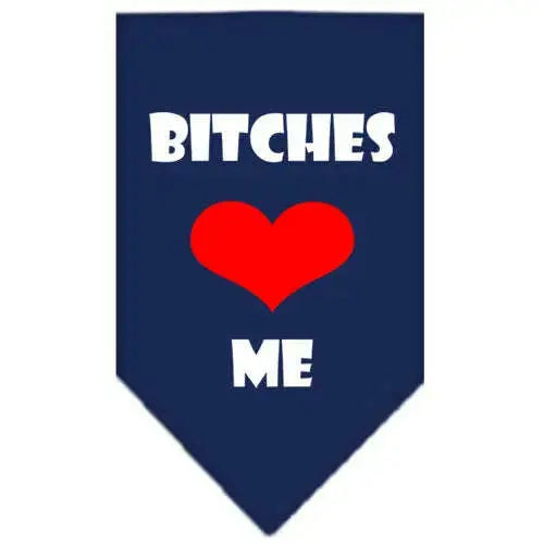 Bitches-Love-Me-Screen-Print-Bandana-Navy-Blue-Large-GreatEagleInc-333825837