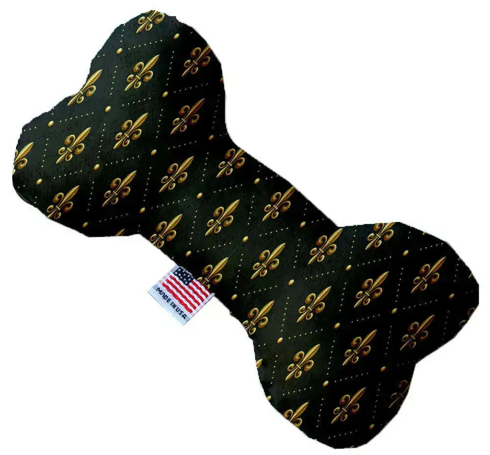 Black-And-Gold-Fleur-De-Lis-10-Inch-Bone-Dog-Toy-GreatEagleInc-333871330