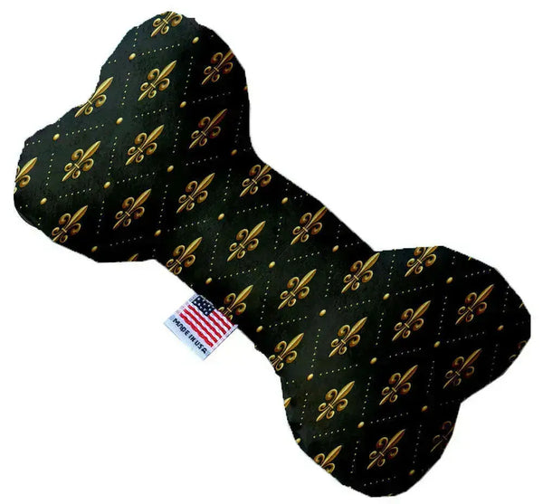 Black-And-Gold-Fleur-De-Lis-10-Inch-Bone-Dog-Toy-GreatEagleInc-333871330