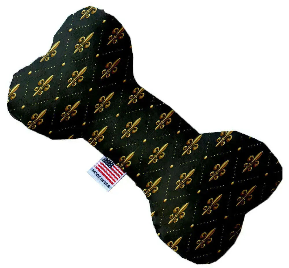 Black-And-Gold-Fleur-De-Lis-8-Inch-Bone-Dog-Toy-GreatEagleInc-333871276