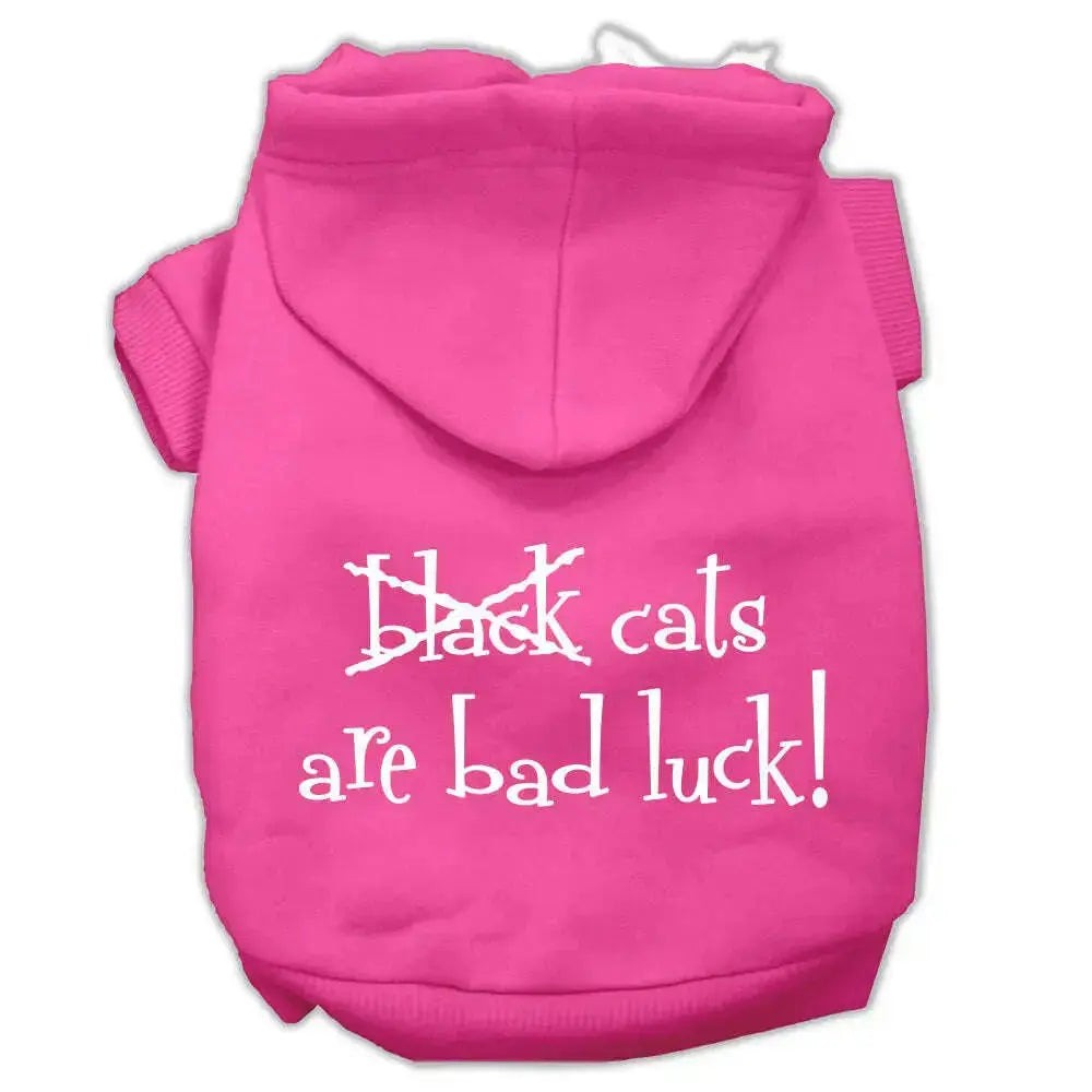 Black-Cats-Are-Bad-Luck-Screen-Print-Pet-Hoodies-Bright-Pink-Size-Xl-GreatEagleInc-319893697