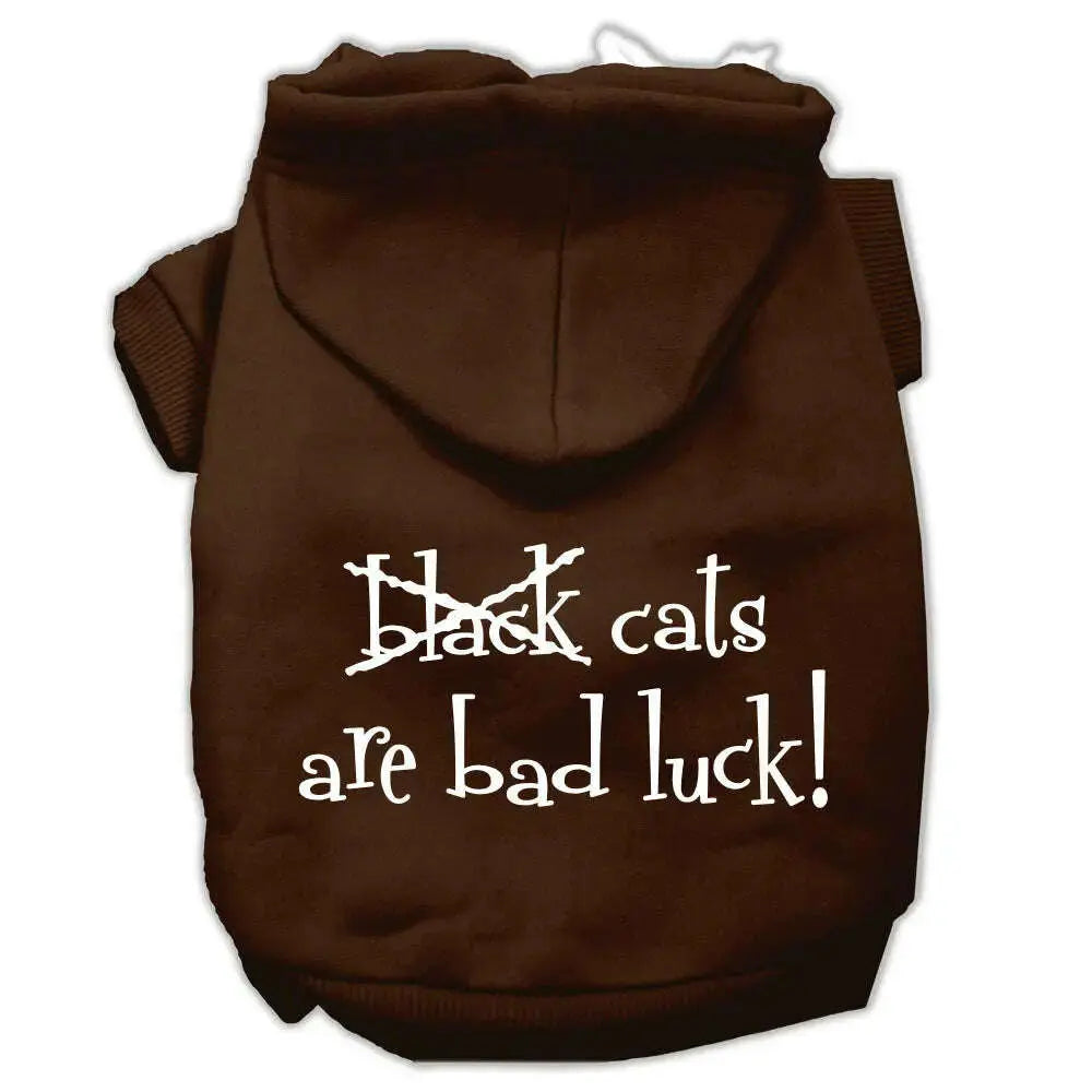 Black-Cats-Are-Bad-Luck-Screen-Print-Pet-Hoodies-Brown-Size-Med-GreatEagleInc-319895036