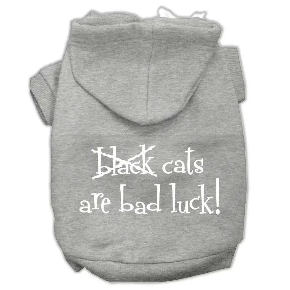 Black-Cats-Are-Bad-Luck-Screen-Print-Pet-Hoodies-Grey-Size-L-GreatEagleInc-319895821