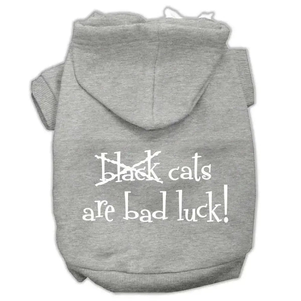 Black-Cats-Are-Bad-Luck-Screen-Print-Pet-Hoodies-Grey-Size-L-GreatEagleInc-319895821