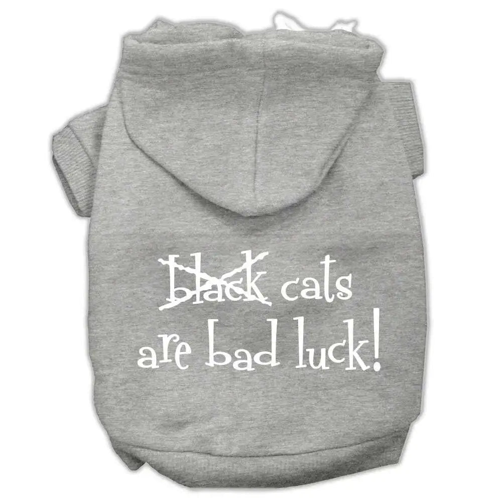 Black-Cats-Are-Bad-Luck-Screen-Print-Pet-Hoodies-Grey-Size-M-GreatEagleInc-319894961