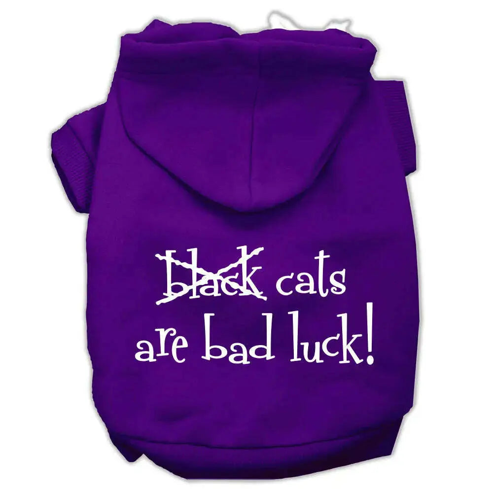 Black-Cats-Are-Bad-Luck-Screen-Print-Pet-Hoodies-Purple-Size-L-GreatEagleInc-319895686
