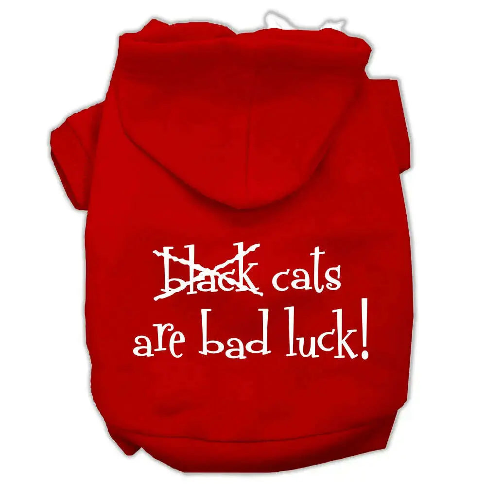 Black-Cats-Are-Bad-Luck-Screen-Print-Pet-Hoodies-Red-Size-L-GreatEagleInc-319895586