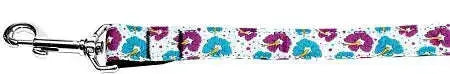 Blue-And-Purple-Hibiscus-Flower-Nylon-Dog-Leash-5-8-Inch-Wide-4ft-Long-GreatEagleInc-318925429