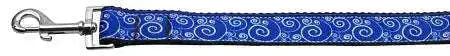 Blue-And-White-Swirly-Nylon-Ribbon-Dog-Collars-1-Wide-4ft-Leash-GreatEagleInc-318911756