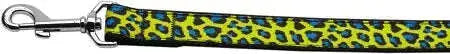 Blue-And-Yellow-Leopard-Nylon-Dog-Leash-3-8-Inch-Wide-4ft-Long-GreatEagleInc-318920527