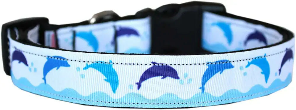 Blue-Dolphins-Nylon-Dog-Collar-Xl-GreatEagleInc-333691095