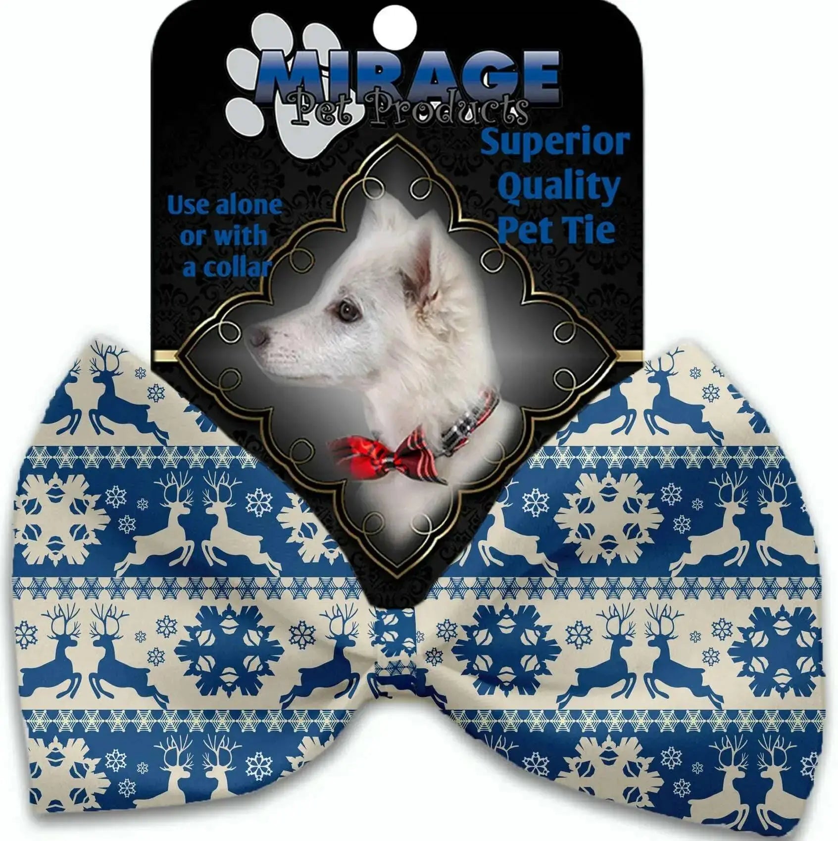 Blue-Reindeer-Pet-Bow-Tie-Collar-Accessory-With-Velcro-GreatEagleInc-318880297