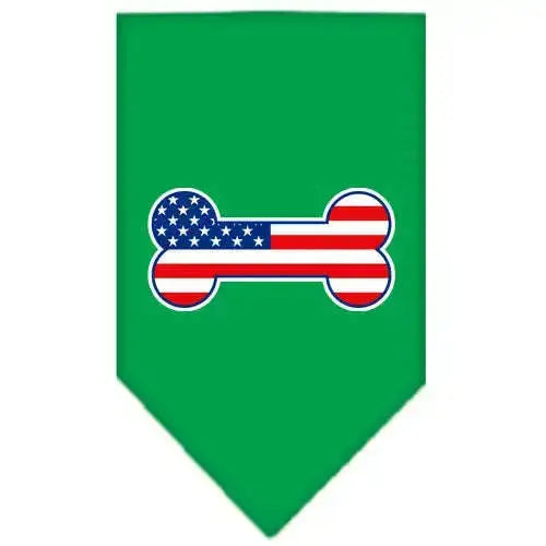 Bone-Flag-American-Screen-Print-Bandana-Emerald-Green-Large-GreatEagleInc-333825262