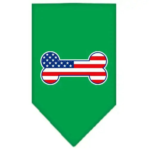 Bone-Flag-American-Screen-Print-Bandana-Emerald-Green-Large-GreatEagleInc-333825262
