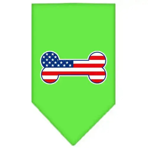 Bone-Flag-American-Screen-Print-Bandana-Lime-Green-Small-GreatEagleInc-333824166