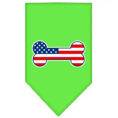 Bone-Flag-American-Screen-Print-Bandana-Lime-Green-Small-GreatEagleInc-333824166