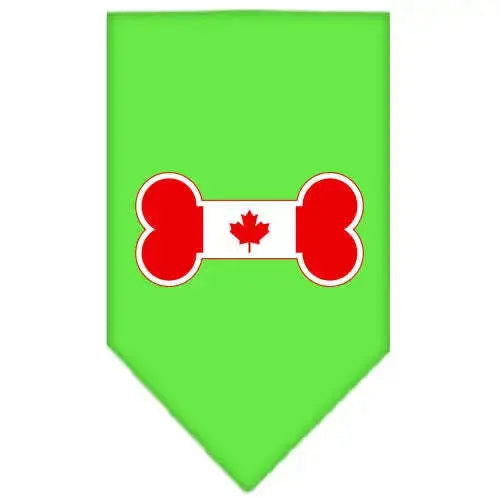 Bone-Flag-Canadian-Screen-Print-Bandana-Lime-Green-Small-GreatEagleInc-319213748