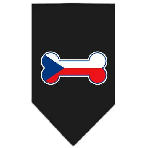 Bone-Flag-Czech-Republic-Screen-Print-Bandana-Black-Large-GreatEagleInc-319358231