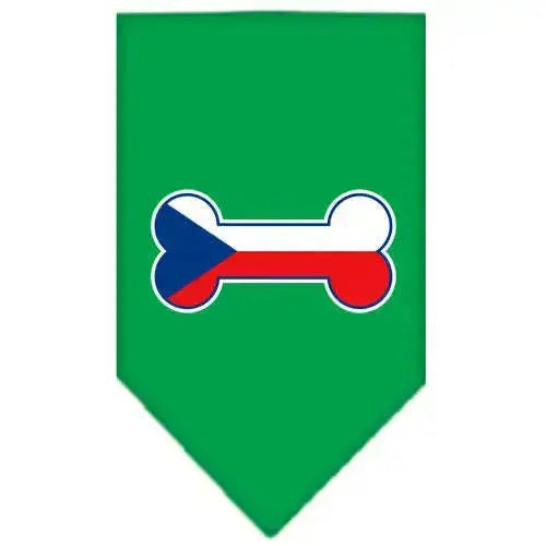 Bone-Flag-Czech-Republic-Screen-Print-Bandana-Emerald-Green-Small-GreatEagleInc-319356933