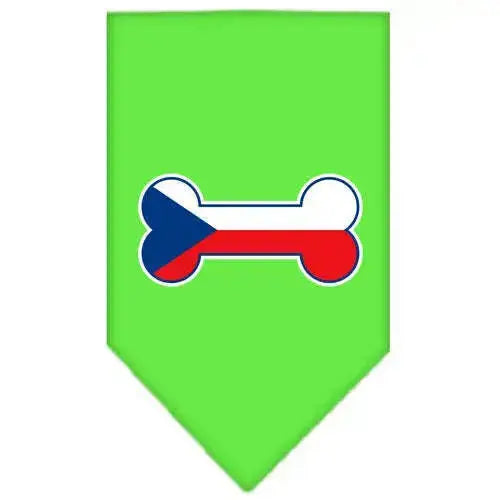 Bone-Flag-Czech-Republic-Screen-Print-Bandana-Lime-Green-Large-GreatEagleInc-319357789