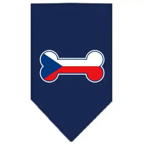 Bone-Flag-Czech-Republic-Screen-Print-Bandana-Navy-Blue-Large-GreatEagleInc-319357630