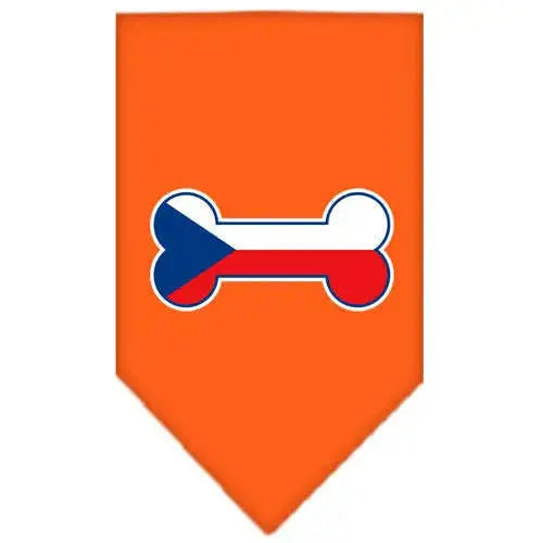 Bone-Flag-Czech-Republic-Screen-Print-Bandana-Orange-Large-GreatEagleInc-319357543