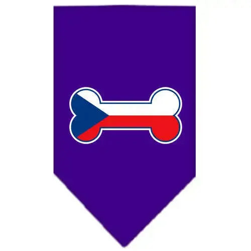 Bone-Flag-Czech-Republic-Screen-Print-Bandana-Purple-Large-GreatEagleInc-319357469