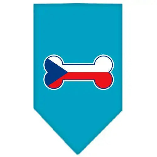 Bone-Flag-Czech-Republic-Screen-Print-Bandana-Turquoise-Small-GreatEagleInc-319356139