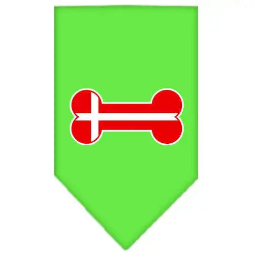 Bone-Flag-Denmark-Screen-Print-Bandana-Lime-Green-Large-GreatEagleInc-319354525