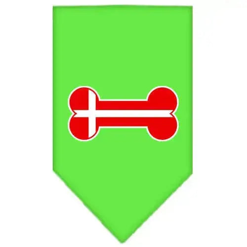 Bone-Flag-Denmark-Screen-Print-Bandana-Lime-Green-Small-GreatEagleInc-319208140