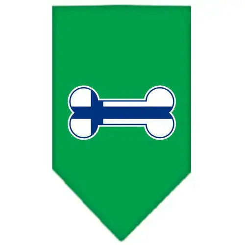 Bone-Flag-Finland-Screen-Print-Bandana-Emerald-Green-Small-GreatEagleInc-319352451