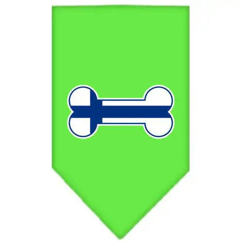 Bone-Flag-Finland-Screen-Print-Bandana-Lime-Green-Small-GreatEagleInc-319352255