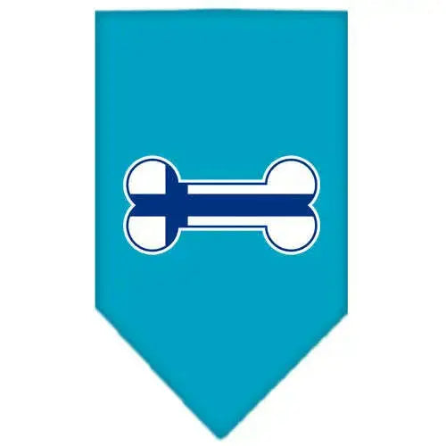 Bone-Flag-Finland-Screen-Print-Bandana-Turquoise-Small-GreatEagleInc-319351787