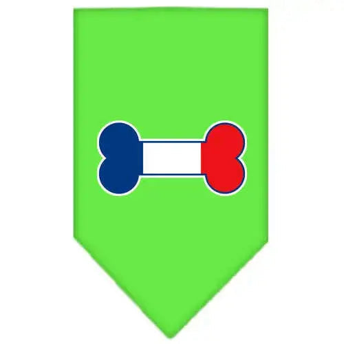 Bone-Flag-France-Screen-Print-Bandana-Lime-Green-Small-GreatEagleInc-319840793