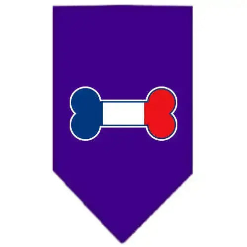 Bone-Flag-France-Screen-Print-Bandana-Purple-Small-GreatEagleInc-318581449