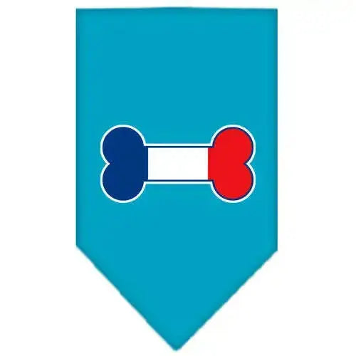 Bone-Flag-France-Screen-Print-Bandana-Turquoise-Small-GreatEagleInc-318553698