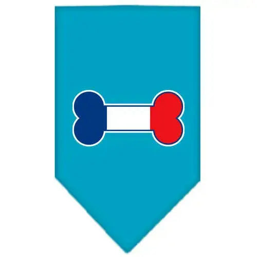 Bone-Flag-France-Screen-Print-Bandana-Turquoise-Small-GreatEagleInc-318553698