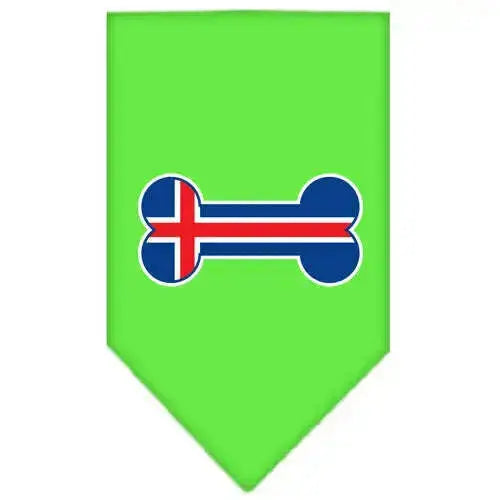Bone-Flag-Iceland-Screen-Print-Bandana-Lime-Green-Large-GreatEagleInc-319350943