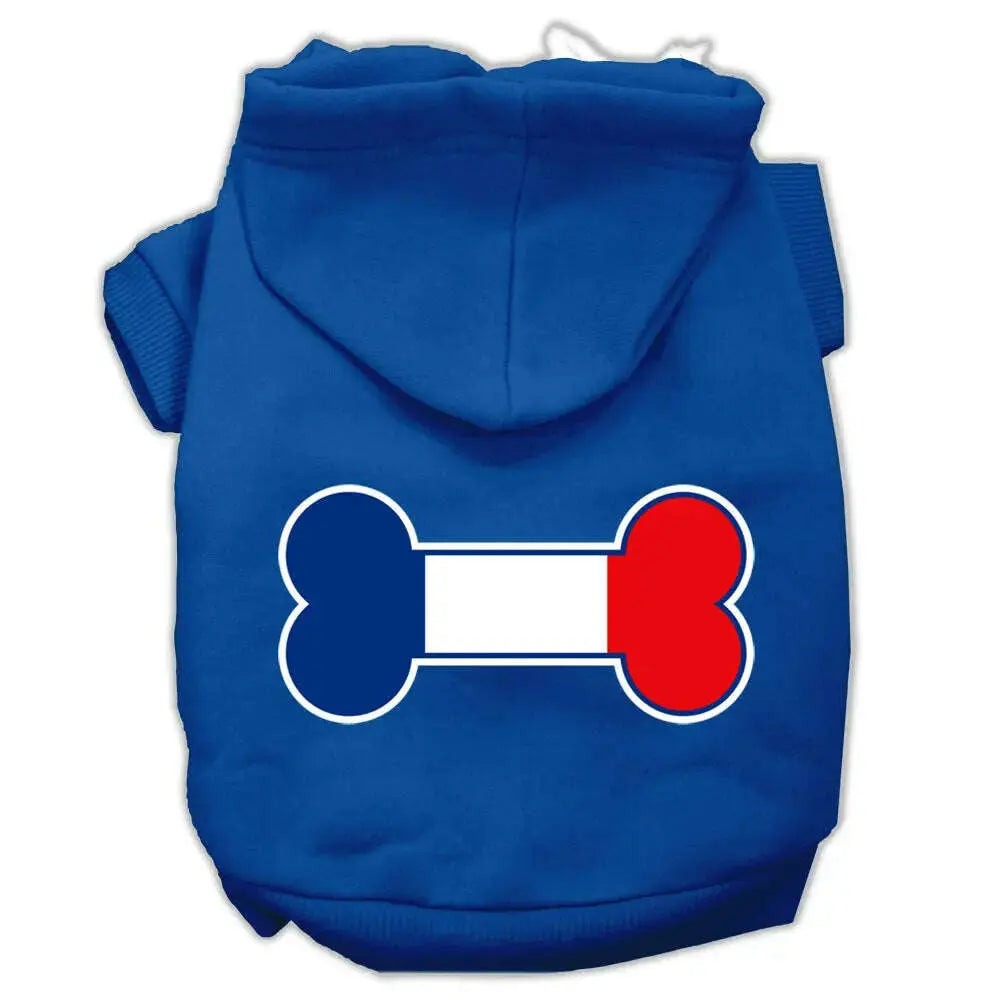 Bone-Shaped-France-Flag-Screen-Print-Pet-Hoodies-Blue-Size-Xs-GreatEagleInc-333652994