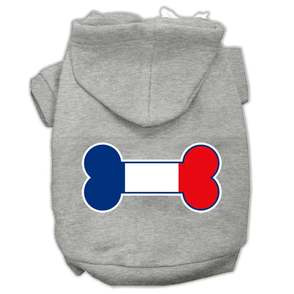 Bone-Shaped-France-Flag-Screen-Print-Pet-Hoodies-Grey-Xl-GreatEagleInc-333653480