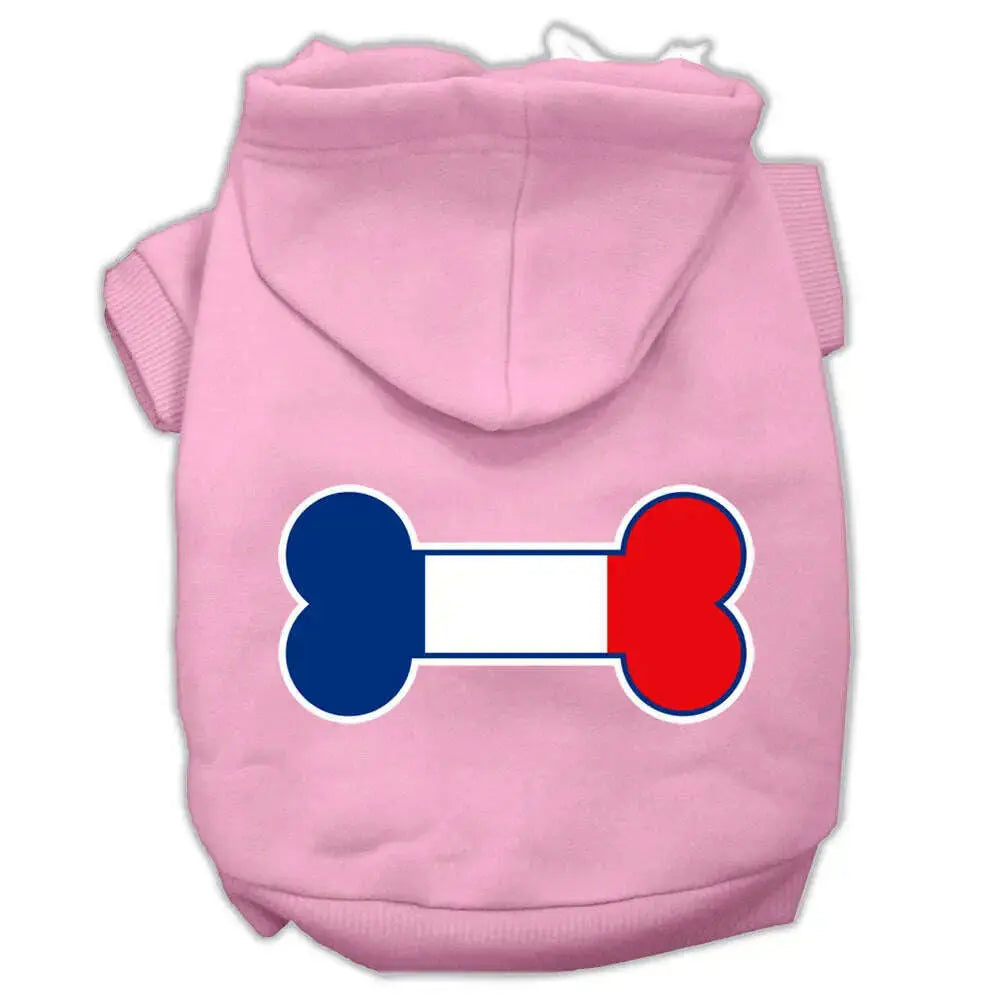 Bone-Shaped-France-Flag-Screen-Print-Pet-Hoodies-Light-Pink-Size-Xxl-GreatEagleInc-333651538