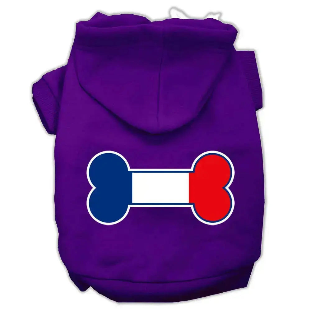 Bone-Shaped-France-Flag-Screen-Print-Pet-Hoodies-Purple-Size-S-GreatEagleInc-318708531