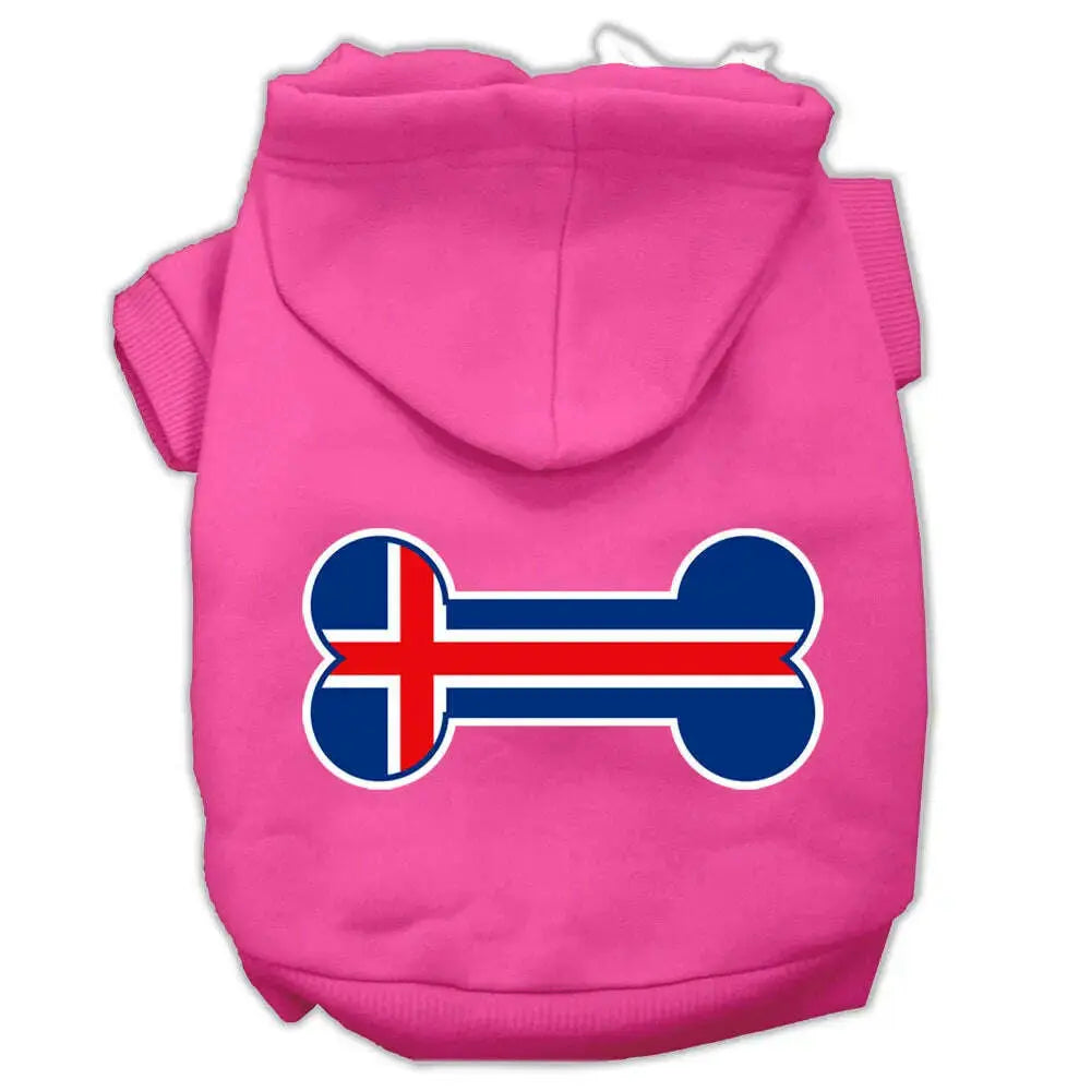 Bone-Shaped-Iceland-Flag-Screen-Print-Pet-Hoodies-Bright-Pink-Size-Xl-GreatEagleInc-319433629