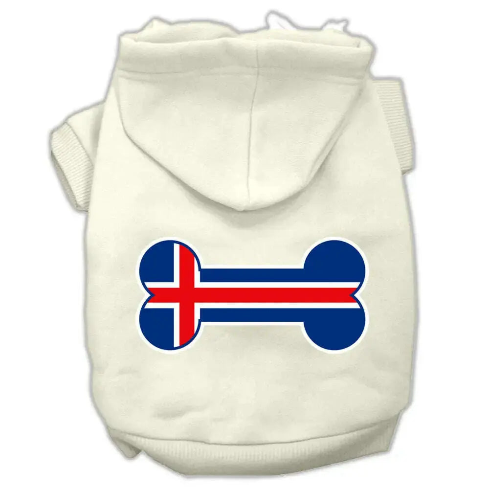 Bone-Shaped-Iceland-Flag-Screen-Print-Pet-Hoodies-Cream-Size-M-GreatEagleInc-319435347