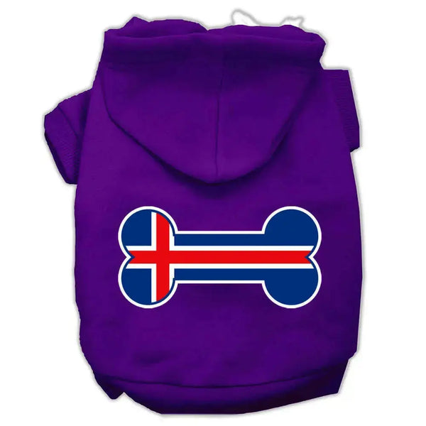 Bone-Shaped-Iceland-Flag-Screen-Print-Pet-Hoodies-Purple-Size-L-GreatEagleInc-319436055