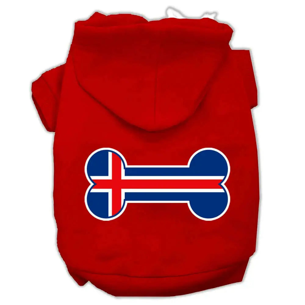 Bone-Shaped-Iceland-Flag-Screen-Print-Pet-Hoodies-Red-Size-M-GreatEagleInc-319434961