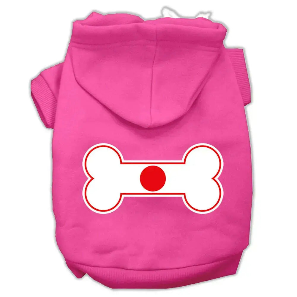 Bone-Shaped-Japan-Flag-Screen-Print-Pet-Hoodies-Bright-Pink-Size-L-GreatEagleInc-333899188