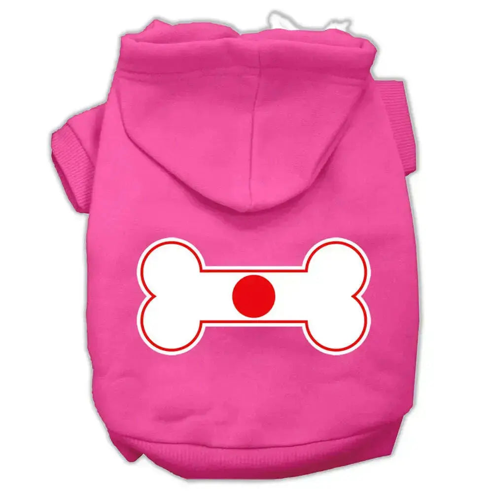 Bone-Shaped-Japan-Flag-Screen-Print-Pet-Hoodies-Bright-Pink-Size-M-GreatEagleInc-318624864